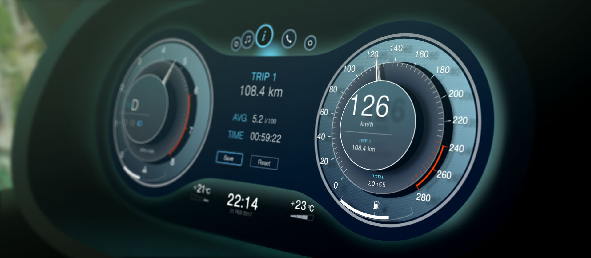 Image of vehicle instrument cluster