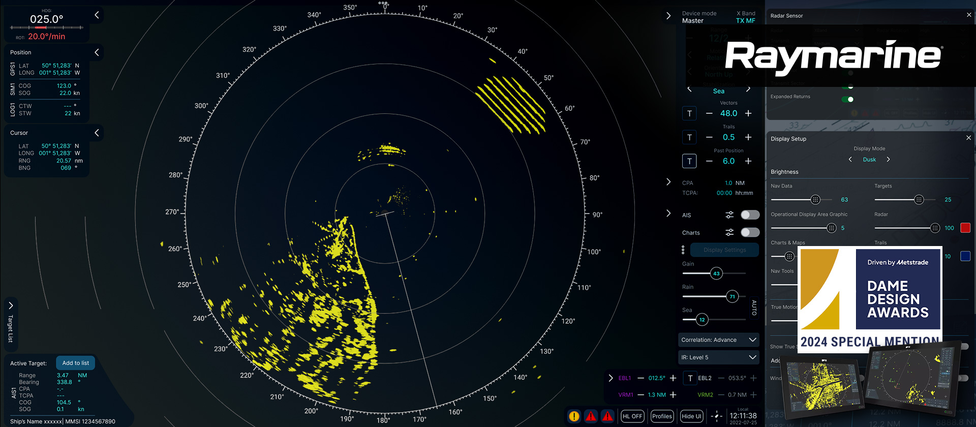 Image of maritime radar interface