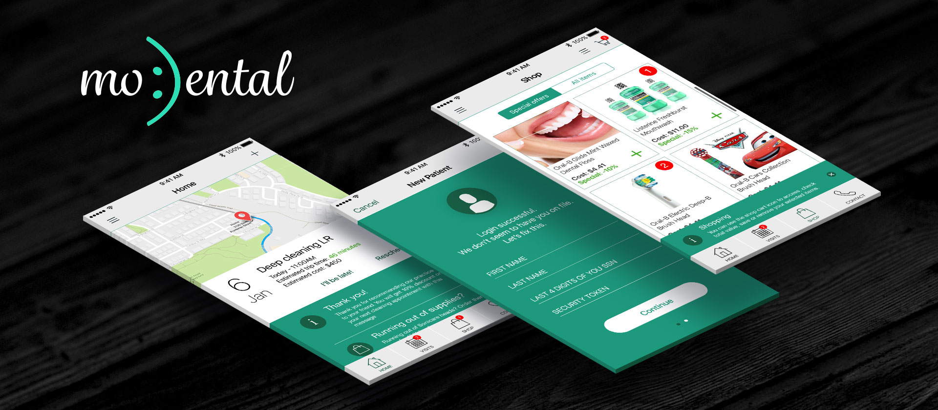Image of dental practice managing mobile app