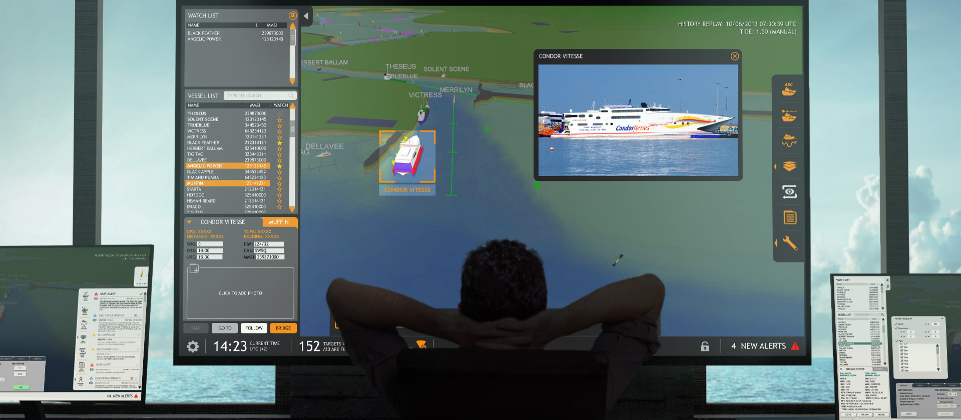 Image of marine port operator software and hardware setup