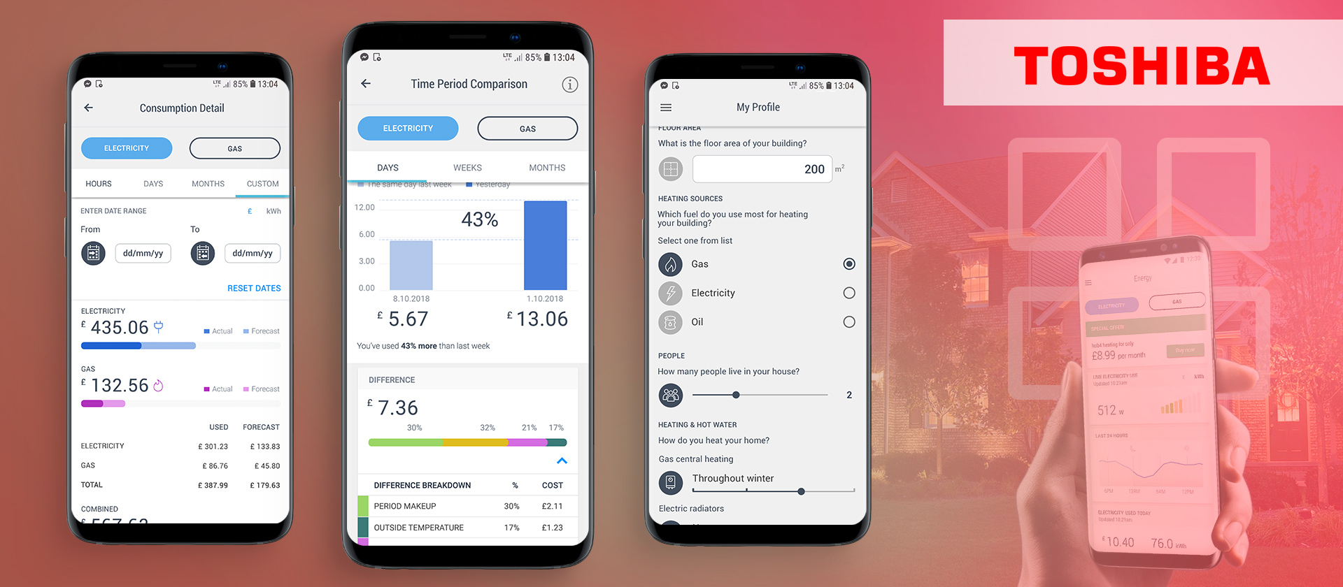 Image of Toshiba hub4 Connected Home app